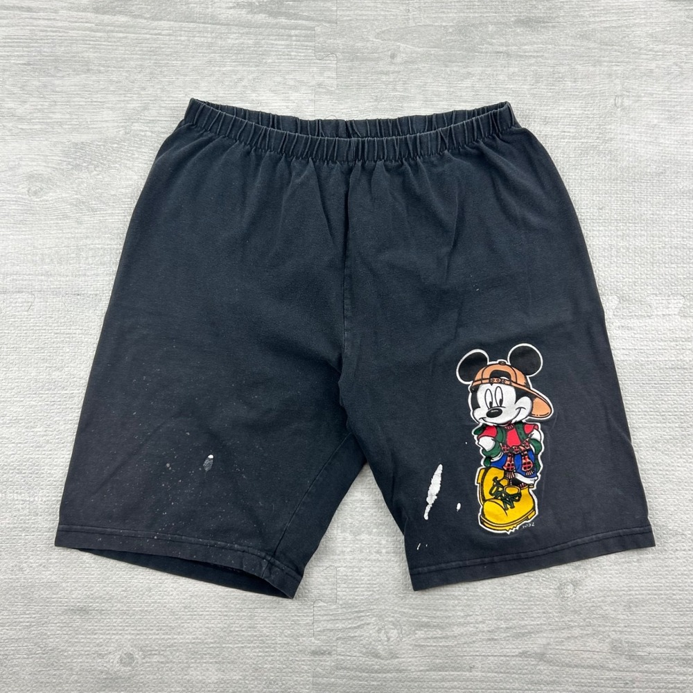 Vintage 90s Disney Mickey Mouse Shorts Size‎ Small Black Jerry Leigh Cotton